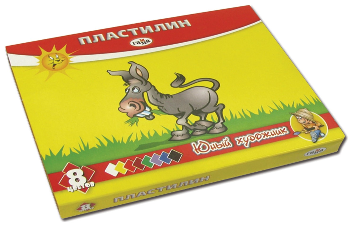 

Пластилин классический "Юный Художник", 8 цветов, 112 г, со стеком, картонная упаковка