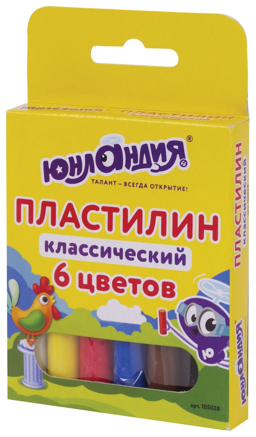 

Пластилин классический "Юнландик-скульптор", 6 цветов, высшее качество