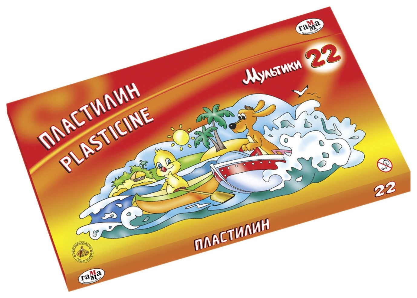 

Пластилин классический "Мультики", 22 цвета, со стеком