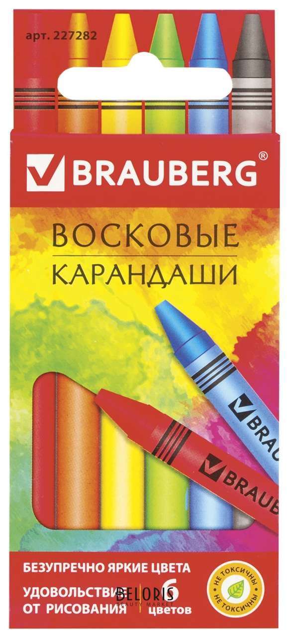Восковые карандаши Академия 6 цветов Brauberg