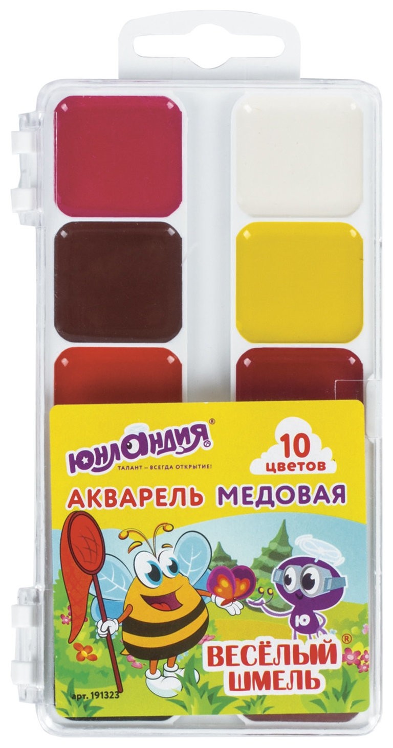 

Краски акварельные Весёлый шмель 10 цветов