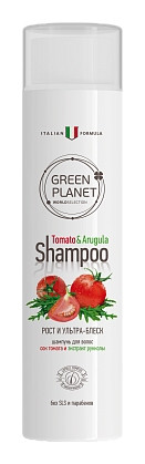 Шампунь «рост и ультра-блеск» с соком томата и экстрактом рукколы Green Planet