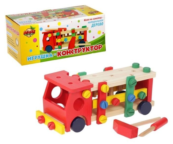 Конструктор Машинка с отверткой и молотком Лесная мастерская