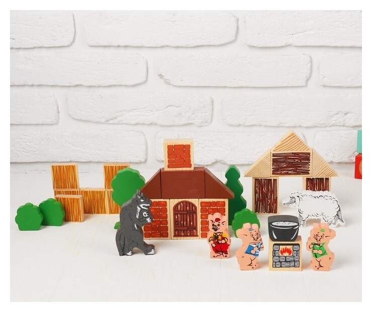 Конструктор Сказки Три поросёнка 34 элемента  Томик