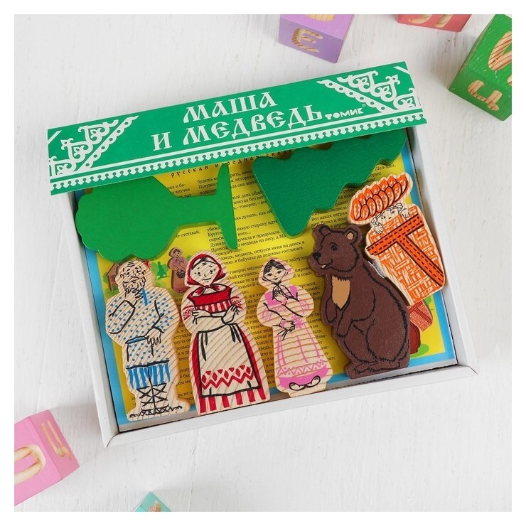 Конструктор Сказки Маша и медведь 17 деталей  Томик