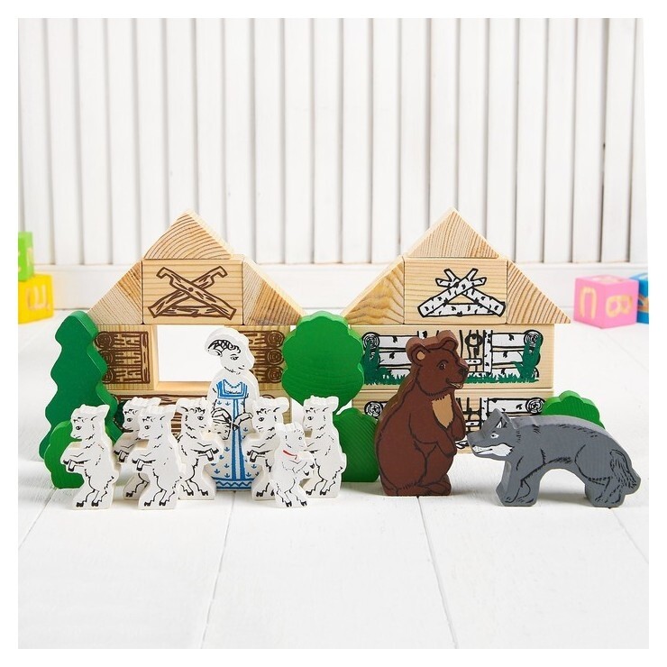 Конструктор Сказки волк и семеро козлят 28 элементов  Томик