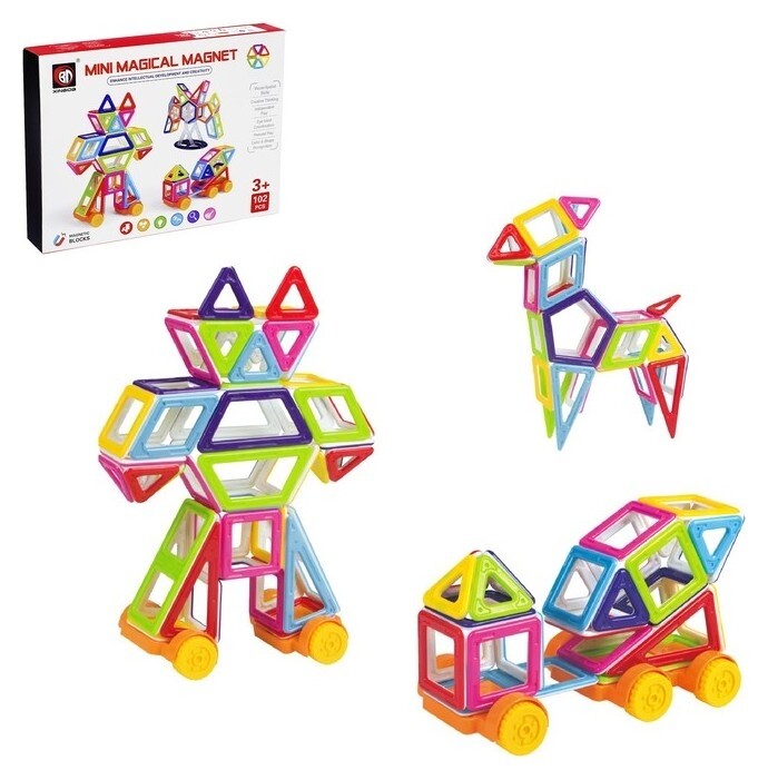 Конструктор магнитный Мини магический магнит 102 детали  Xinbida