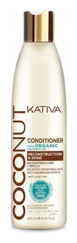 Восстанавливающий кондиционер для поврежденных волос с органическим кокосовым маслом Kativa