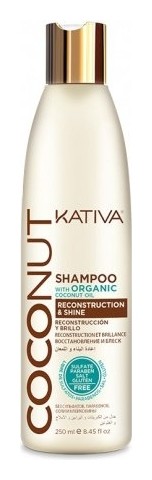 Восстанавливающий шампунь для поврежденных волос с органическим кокосовым маслом Kativa