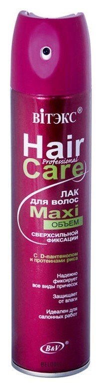 Лак для волос с D-пантенолом и протеинами риса сверхсильная фиксация объем Maxi Белита - Витекс Professional Hair Care
