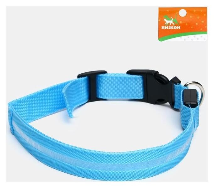 

Ошейник с подсветкой, XL, , 3 режима свечения, голубой