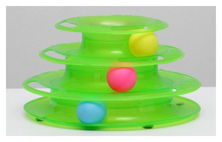 

Игровой комплекс для кошек с 3 шариками, 24,5 х 24,5 х 13 см, картонная коробка, микс цветов