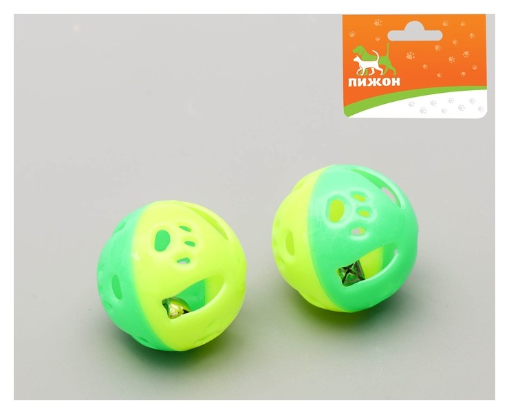 

Набор из 2 шариков-погремушек "Рыбки", диаметр ,, микс цветов