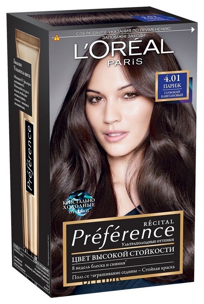 Краска для волос loreal preference тон 4 01 париж глубокий каштан