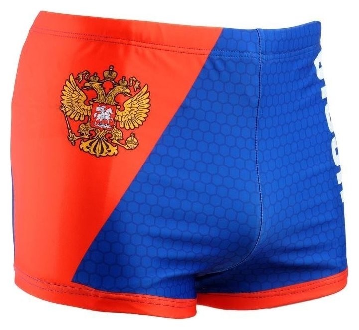 Плавки мужские для бассейна цвет синий, оранжевый Russia  Onlitop