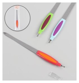 Пилка-триммер металлическая для ногтей, прорезиненная ручка, 19 см Queen Fair