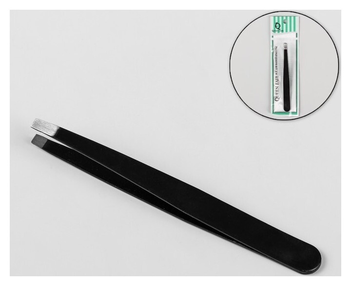 Пинцет прямой, 9,5 см, цвет чёрный отзывы