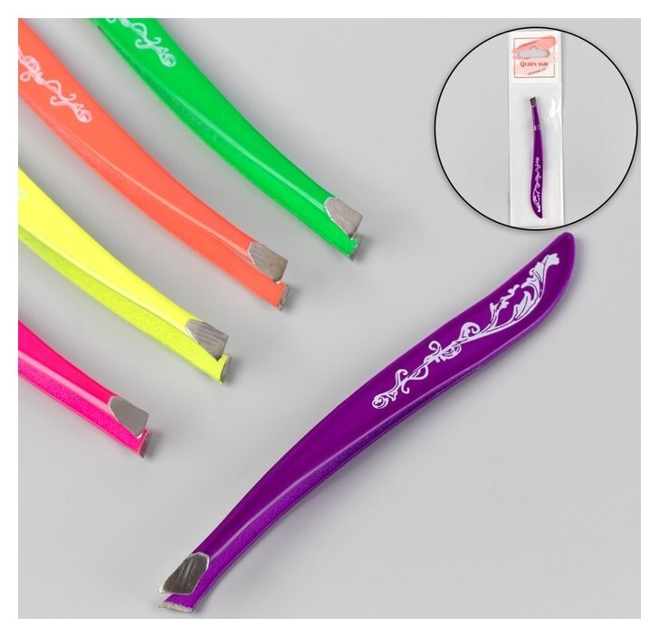 Пинцет скошенный узкий с узором, 9 см отзывы