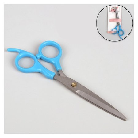 Ножницы парикмахерские с упором, лезвие — 6,5 см, цвет голубой отзывы