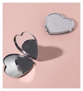 Зеркало складное в форме сердца, цвет серебряный Queen Fair