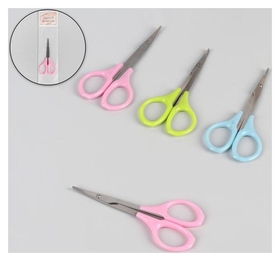 Ножницы маникюрные загнутые узкие с пластиковыми ручками Queen Fair
