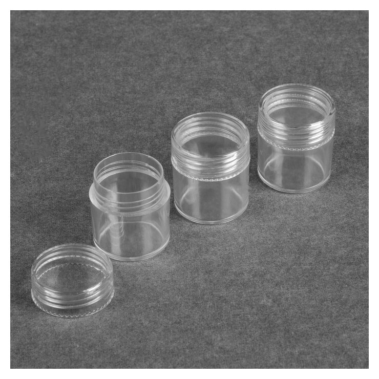 Баночки для декора, d = 2,5 см, 3 шт, цвет прозрачный  Queen Fair