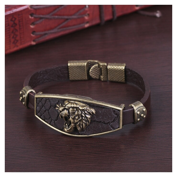 Браслет унисекс "Атлант" тигр, цвет медный в коричневом  Queen Fair