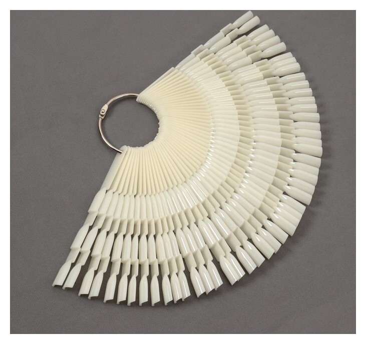 Палитра для лаков на кольце, 50 шт по 3 ногтя, цвет слоновая кость  Queen Fair