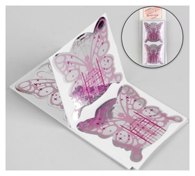 Формы для ногтей «Бабочка», 20 шт, цвет фиолетовый/серебристый Queen Fair