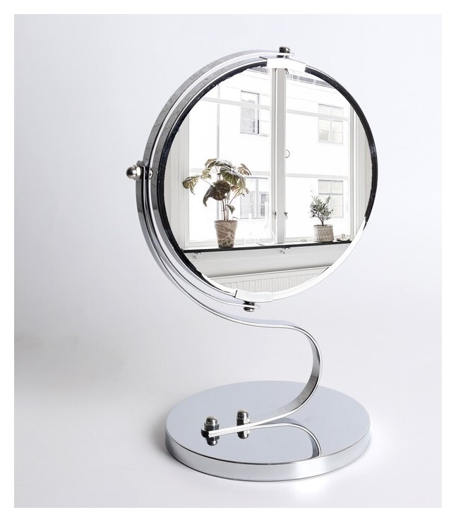 Зеркало двустороннее с увеличением фигурная ручка  Queen Fair