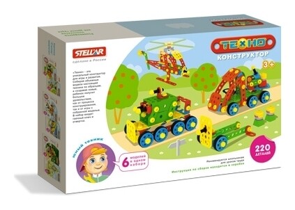 Конструктор Техно 220 деталей  Stellar