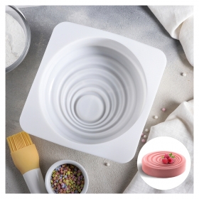 Форма для муссовых десертов и выпечки «Рябь», 16×6,5 см, цвет белый Доляна