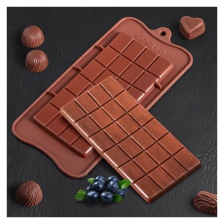 Форма для льда и шоколада «Плитка», цвет шоколадный отзывы