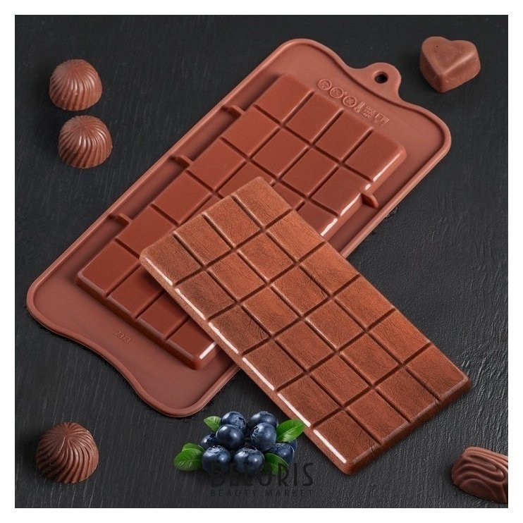 Форма для льда и шоколада «Плитка», цвет шоколадный Доляна
