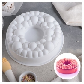 Форма для муссовых десертов и выпечки «Морская пена», 24×8 см, цвет белый Доляна