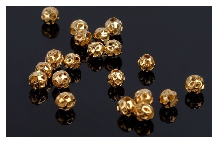 

Кримп (зажимная бусина) СМ-393 (набор 20шт), 4мм, цвет золото, Золотистый