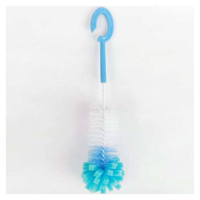Ёршик для бутылочек с круглой губкой 36 см x 6 см x 6 см Цвет голубой Крошка Я