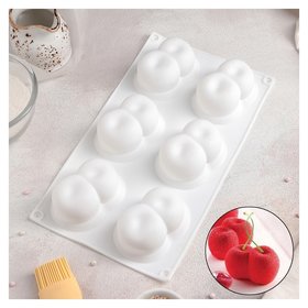 Форма для муссовых десертов и выпечки «Облака», 30×17 см, 6 ячеек, цвет белый Доляна