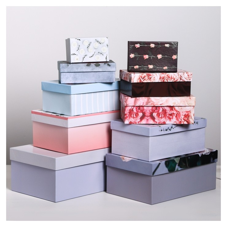 

Набор подарочных коробок 10 в 1 «Цветы», 12 х 7 х 4 - 32,5 х 20 х 12,5 см, Сиреневый