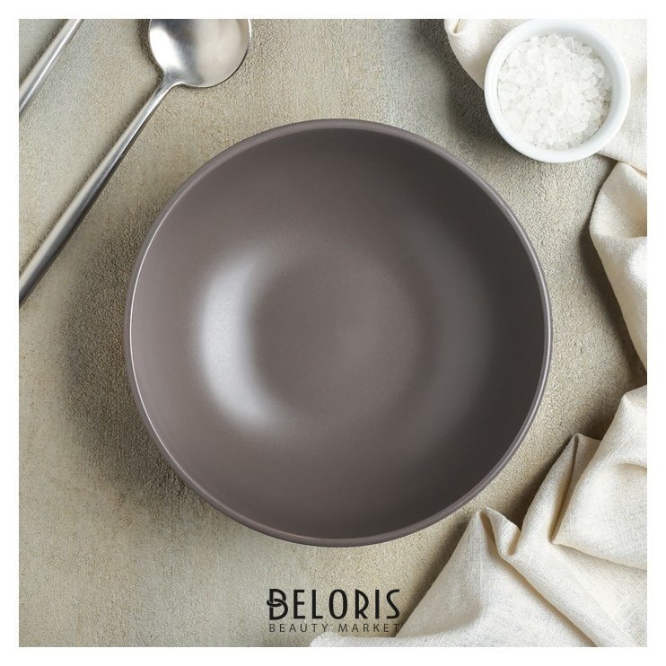Тарелка суповая «Пастель» 700 мл, 18×5 см, цвет коричневый Доляна