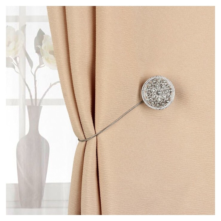 Подхват для штор «Винтаж», D = 4 см, цвет серебряный  Арт узор