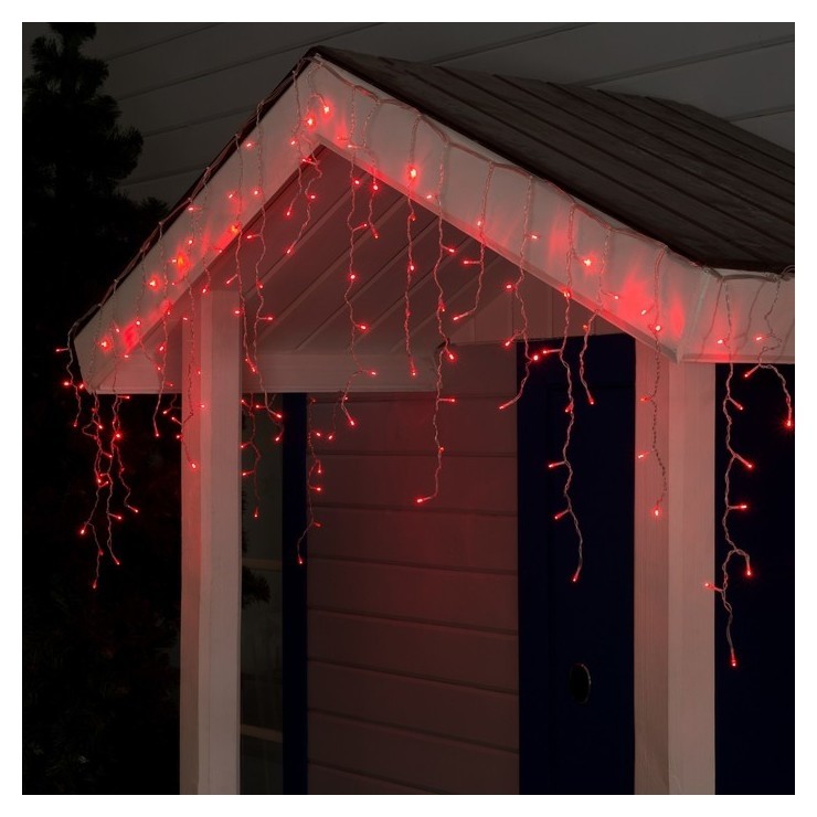 

Гирлянда "Бахрома" 3 х 0.6 м, Ip44, прозрачная нить, 160 Led, свечение красное, 220 В