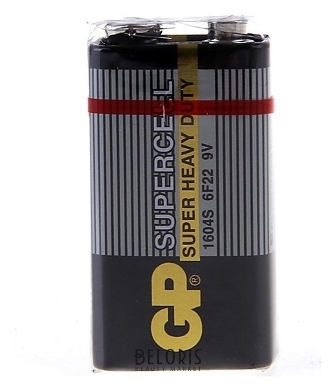 Батарейка солевая GP Supercell Super Heavy Duty, 6f22-1s, 9В, крона, спайка, 1 шт. GР