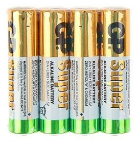 Батарейка алкалиновая GP Super, Aaa, Lr03-4s, 1.5в, спайка, 4 шт. GР