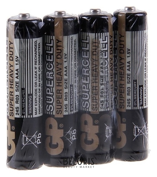 Батарейка солевая GP Supercell Super Heavy Duty, Aaa, R03-4s, 1.5в, спайка, 4 шт. GР