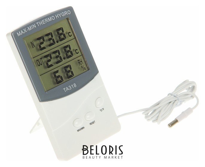 Термометр электронный, 2 датчика температуры, указатель влажности, на батарейках LuazON Home