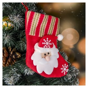 Носок для подарков "Дед мороз и снежинки" 15*13 см Зимнее волшебство