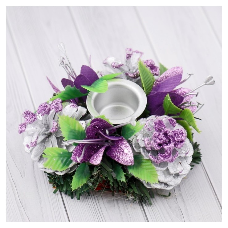 

Подсвечник на одну свечу "Лилии", Сиреневый