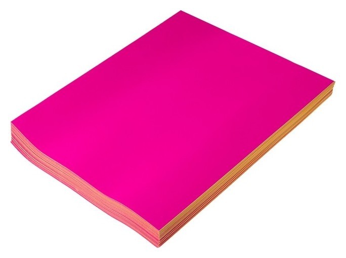 Бумага А4, 100 листов, 80 г/м, самоклеящаяся, флуоресцентная, ярко-розовая