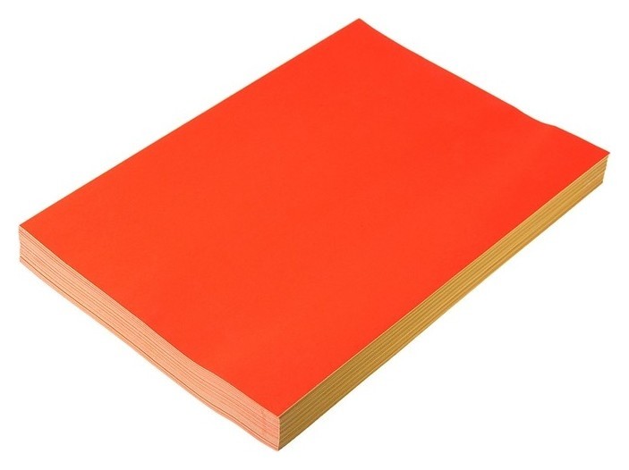 Бумага формат А4, 100 листов, 80 г/м, самоклеящаяся, флуоресцентная, красная